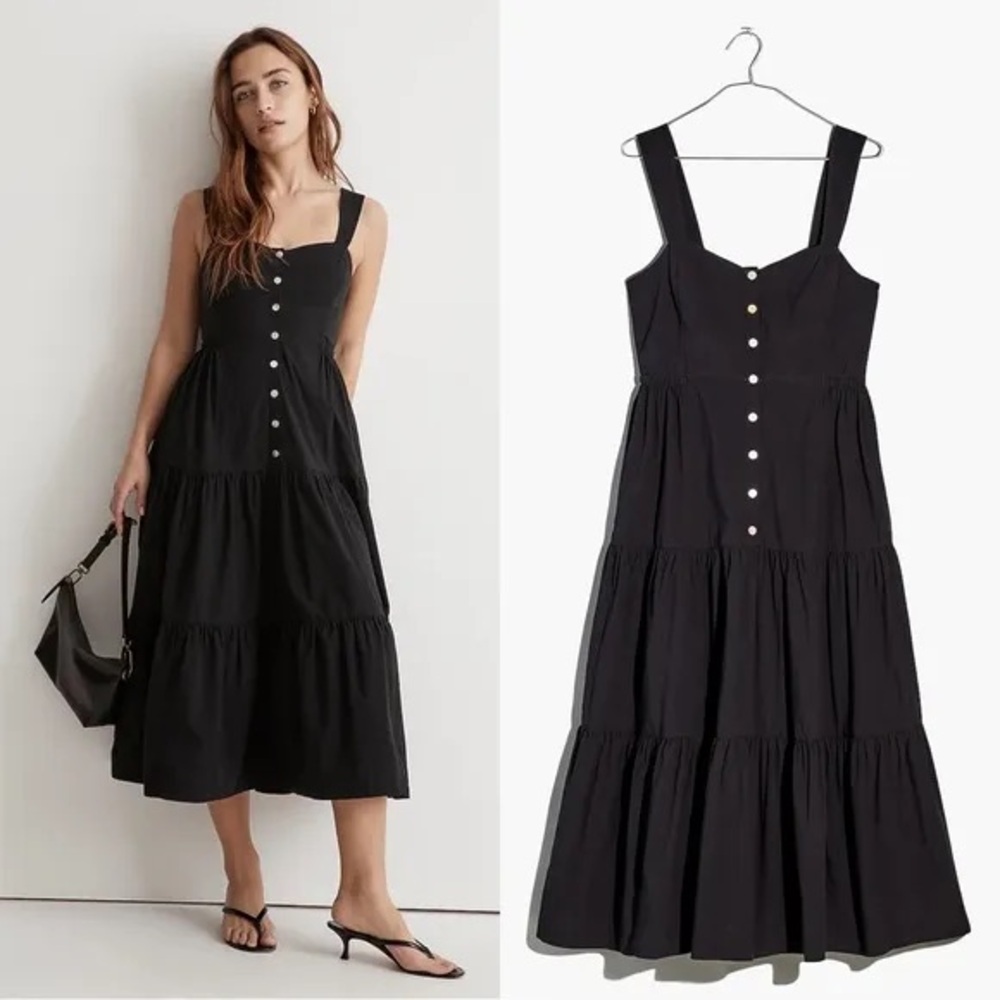 NWOT Madewell Suzette Seamed Bodice Tiered Cotton Sundress
